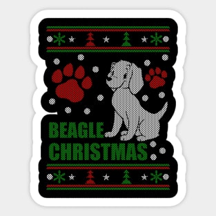 Beagle Christmas Tshirt Sticker